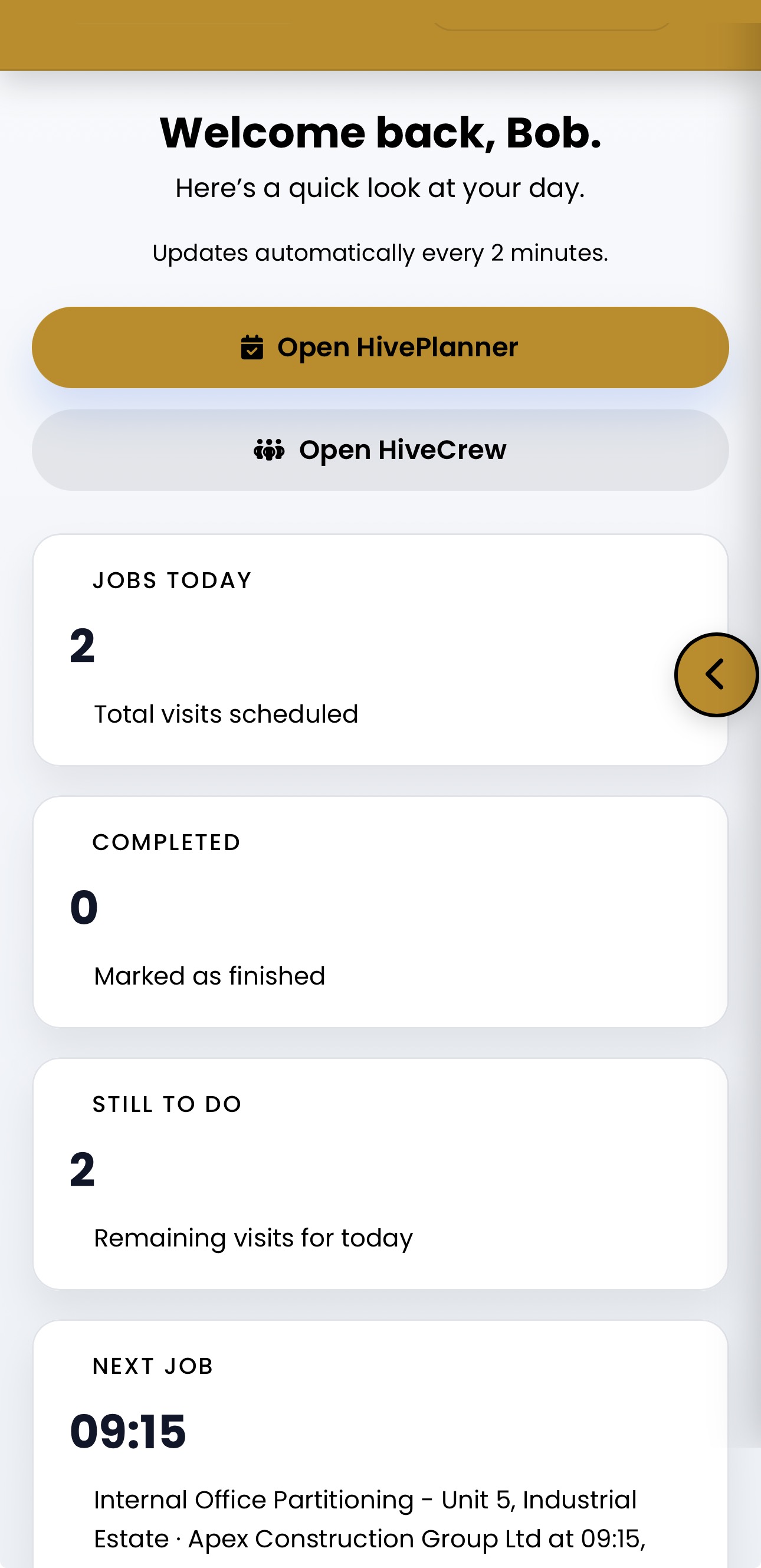 HiveCrew Dashboard Overview