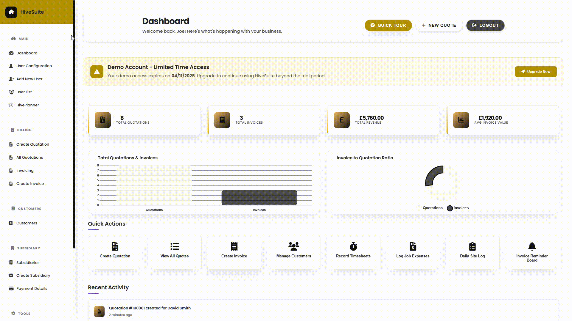 HiveSuite Dashboard Preview