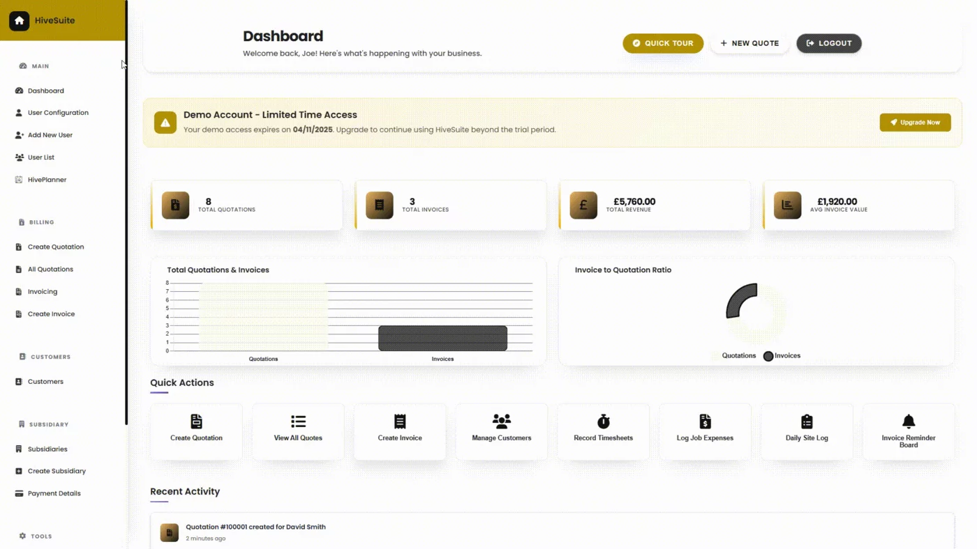 HiveSuite Desktop Dashboard