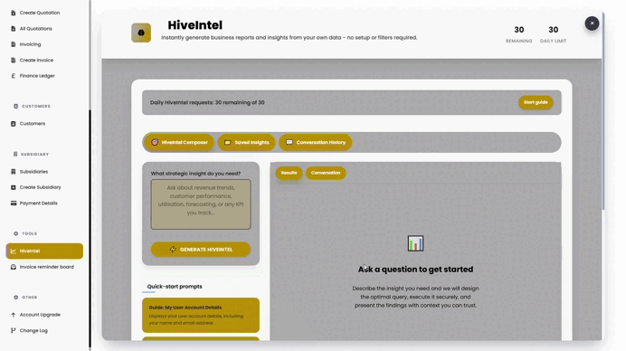HiveIntel Analytics Interface